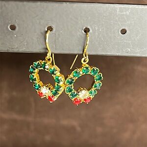 XMAS Wreath Rhinestone Earrings